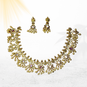 AvloraModa Gold-Plated Kundan Necklace Set